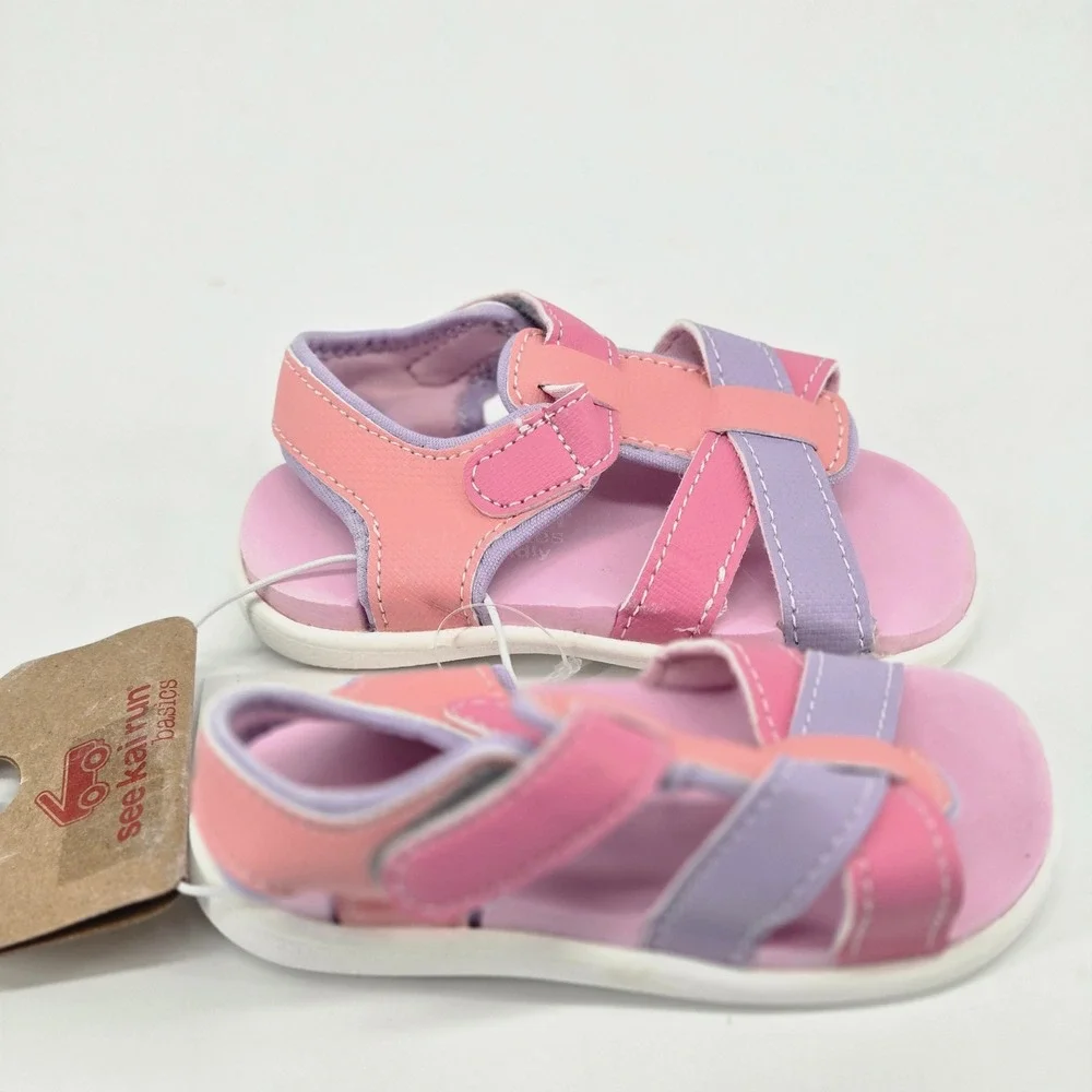 See Kai Run Basics Shayna Coral Multi Toddler Water Sandals Shoes Size 6 NWT